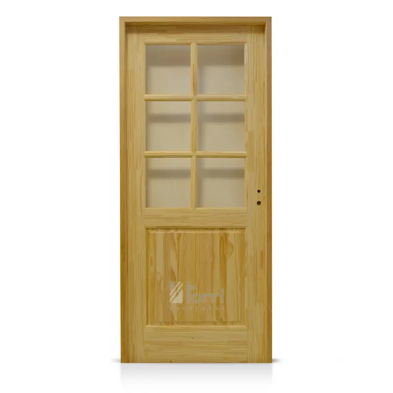 puerta de madera con vidrio repartido precio - Cuánto cuesta aproximadamente una puerta de madera