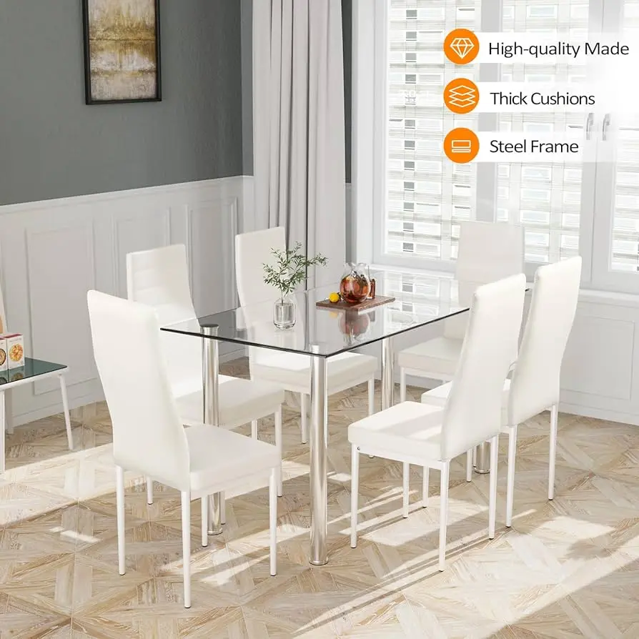 Comedores de cristal de 6 sillas: la elección perfecta para tu hogar - Cuánto espacio necesita un comensal en la mesa comedores de cristal de 6 sillas - Cuánto espacio necesita un comensal en la mesa