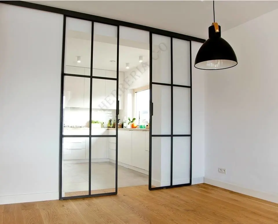 puerta corrediza vidrio repartido - Cuánto espacio se necesita para poner una puerta corredera