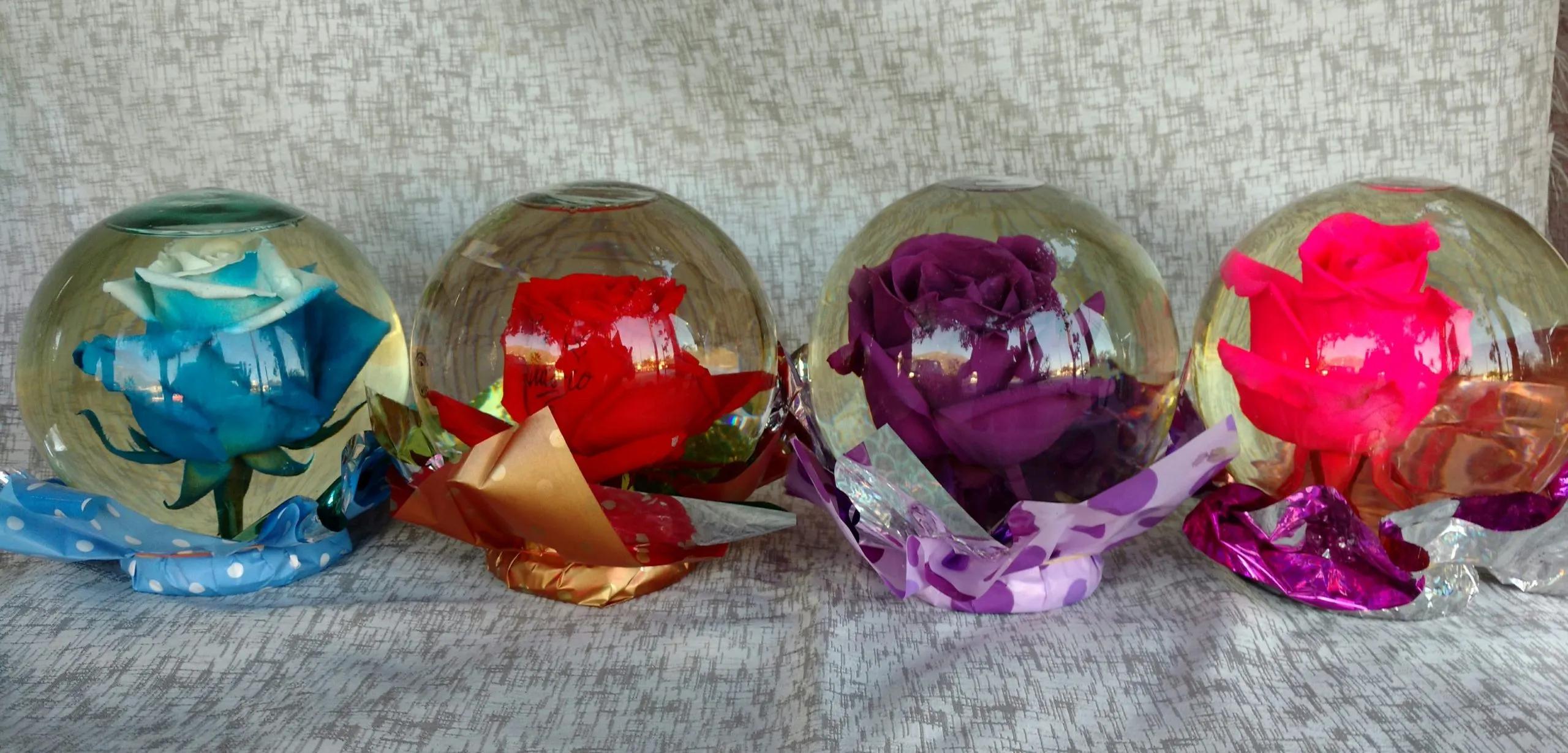 rosa natural en esfera de cristal - Cuánto tiempo dura una rosa encapsulada