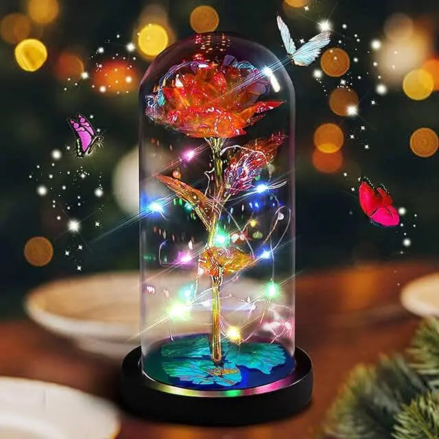 Rosa de cristal de la bella y la bestia: símbolo de amor eterno