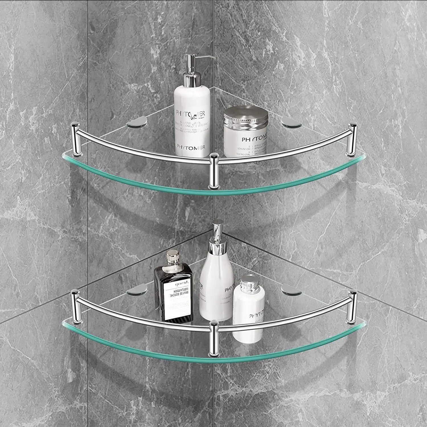 Repisas flotantes de vidrio para baños: elegancia y funcionalidad