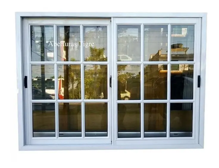 ventana aluminio vidrio repartido - Qué precio sale una ventana de aluminio