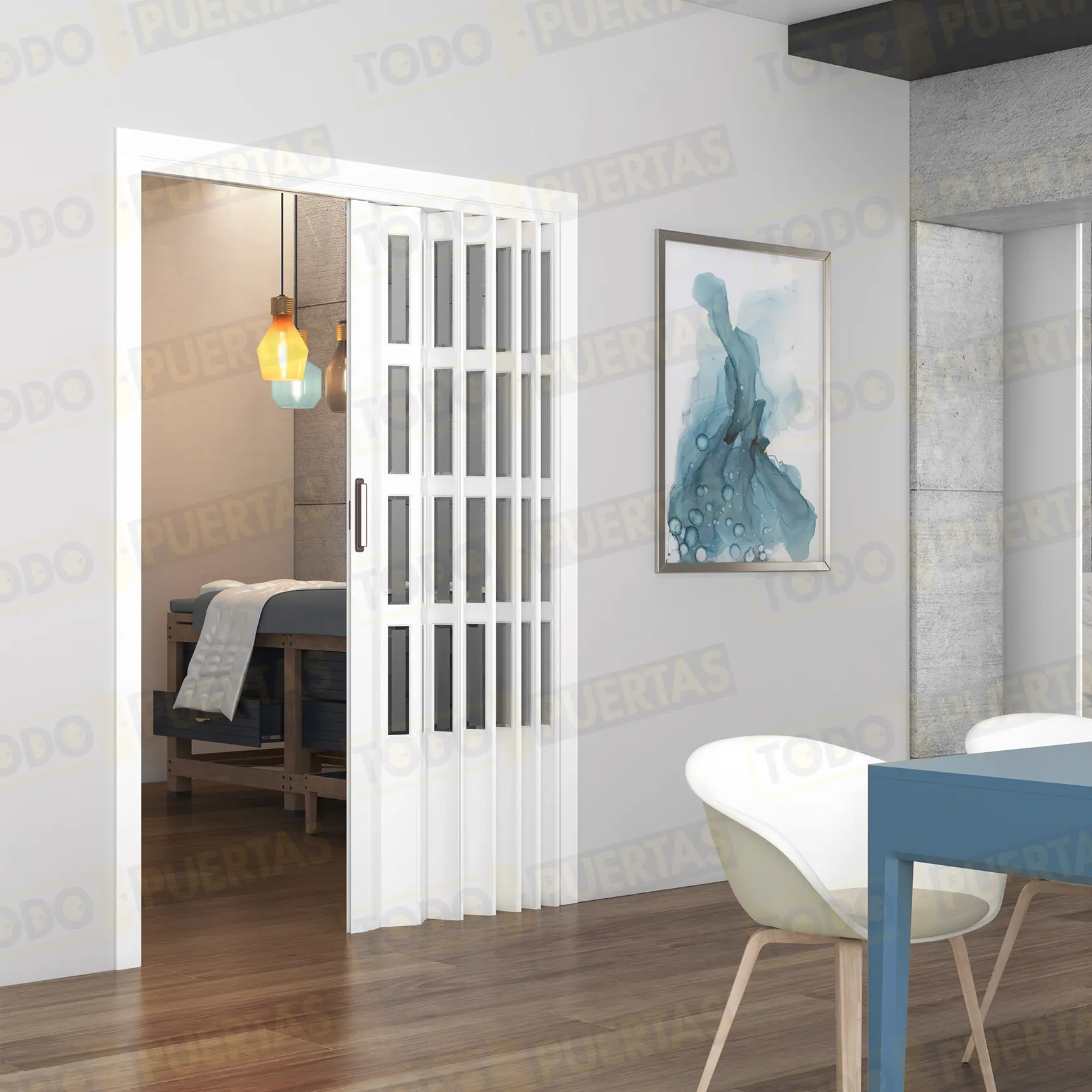 Puertas plegables blancas con cristal: elegancia y funcionalidad