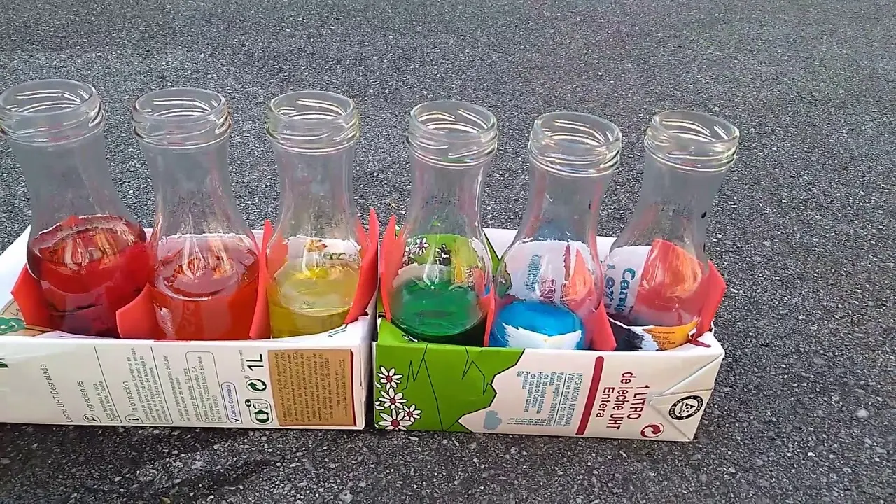 Xilófono de botellas de vidrio con agua - Qué sucede al golpear las botellas con diferente nivel de agua xilófono de botellas de vidrio con agua - Qué sucede al golpear las botellas con diferente nivel de agua