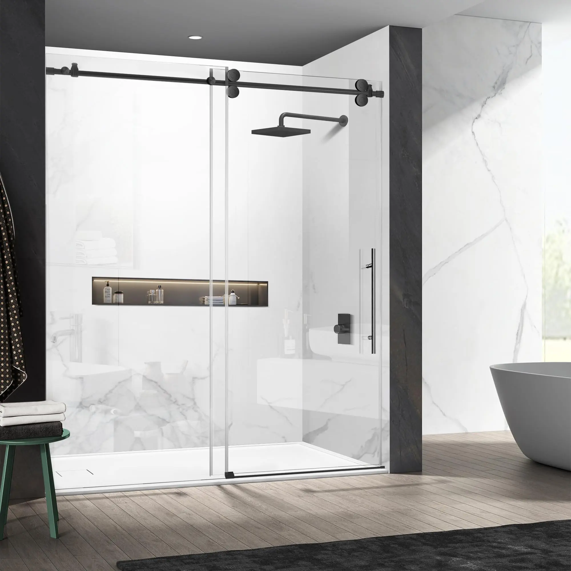 puerta cristal ducha - Qué tipos de mamparas hay
